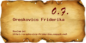 Oreskovics Friderika névjegykártya